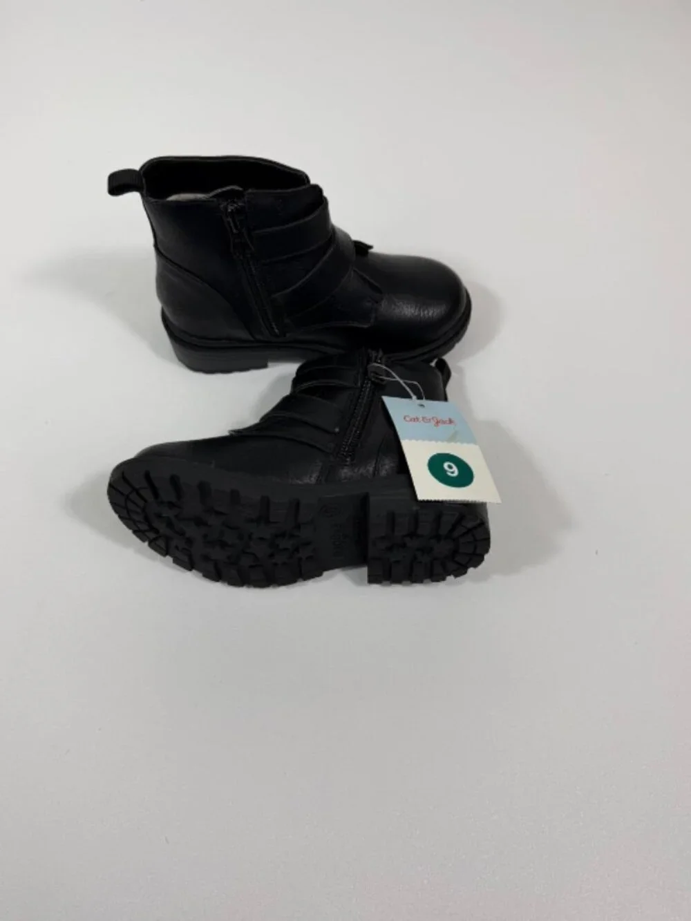 Toddler Girls' Beatrix Zipper Moto Boots - Cat & Jack™ Black Sz 9